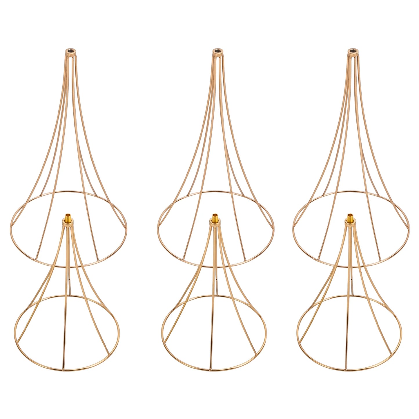 3Pcs Gold Metal Flower Stands for Weddings-19.7" to 31.1" Tall edding Centerpieces for Tables,Hourglass Centerpiece Trumpet Vase