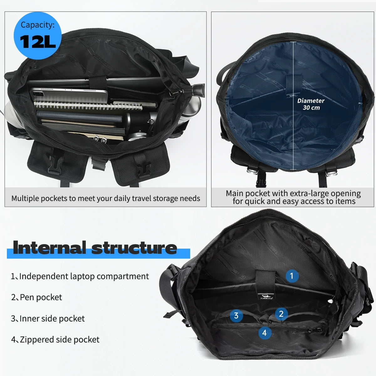 Tigernu Fashion Messenger Bags Male Shoulder Bags 13.3inch Laptop Bag Outdoor Crossbody Bags For Men Cycling Bags Boys Messenger