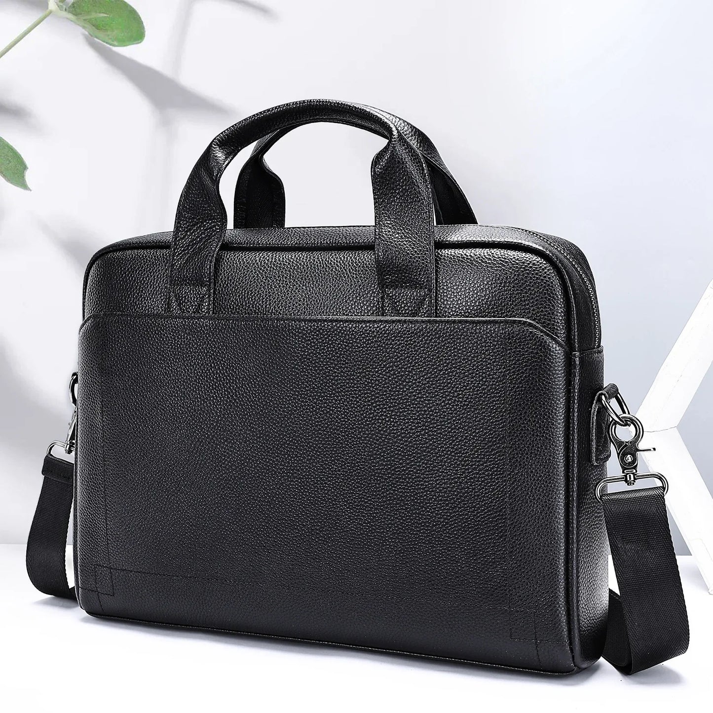 Men's Top Layer Cowhide Briefcase Leather Laptop Handbag Diagonal Cross Office Bag Сумка Мужская Деловая bolsos para hombre