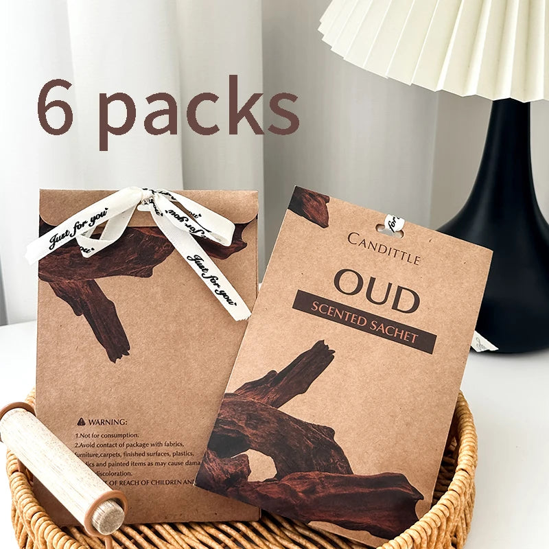 6 packs oud lavender Sandalwood Rose coconut flower&jasmine Scented Sachet Set for closet drawer car wardrobe