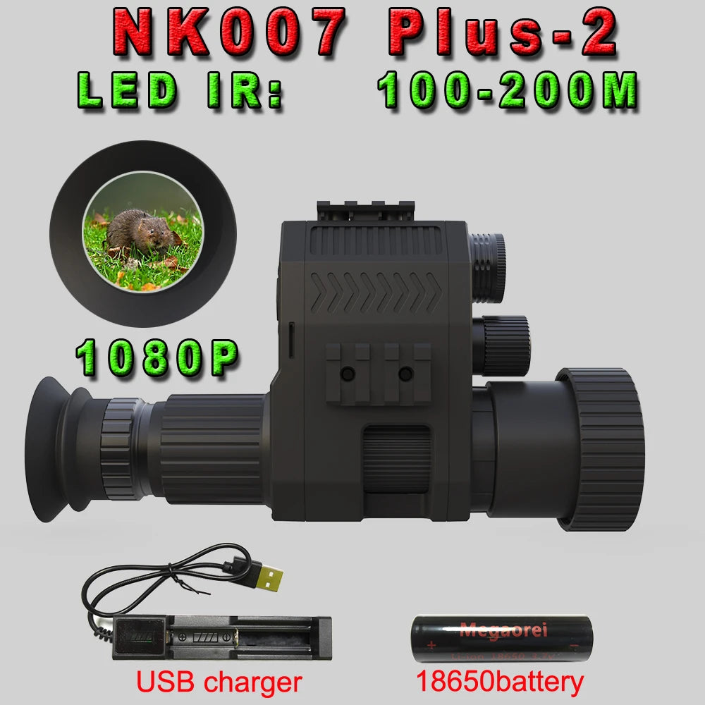 Megaorei NK007plus 200-400M Monocular 1080P Digital Night Vision Scope Infrared Camcorder with 4x Zoom for Outdoor Hunting