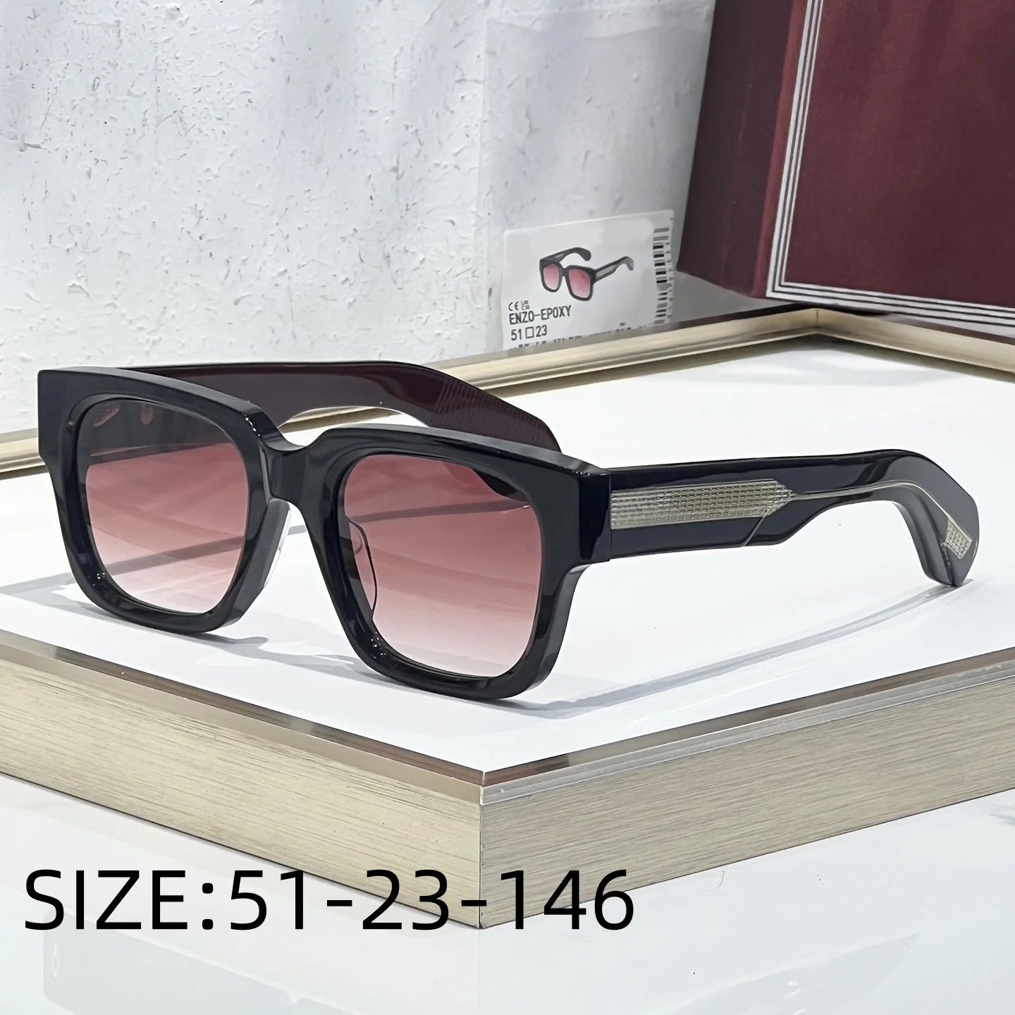 JMM ENZO EPOXY Luxury Handmade Sunglasses UV400 Classic Fashion High-Quality Outdoor Holiday Sun Glasses Man And Woman