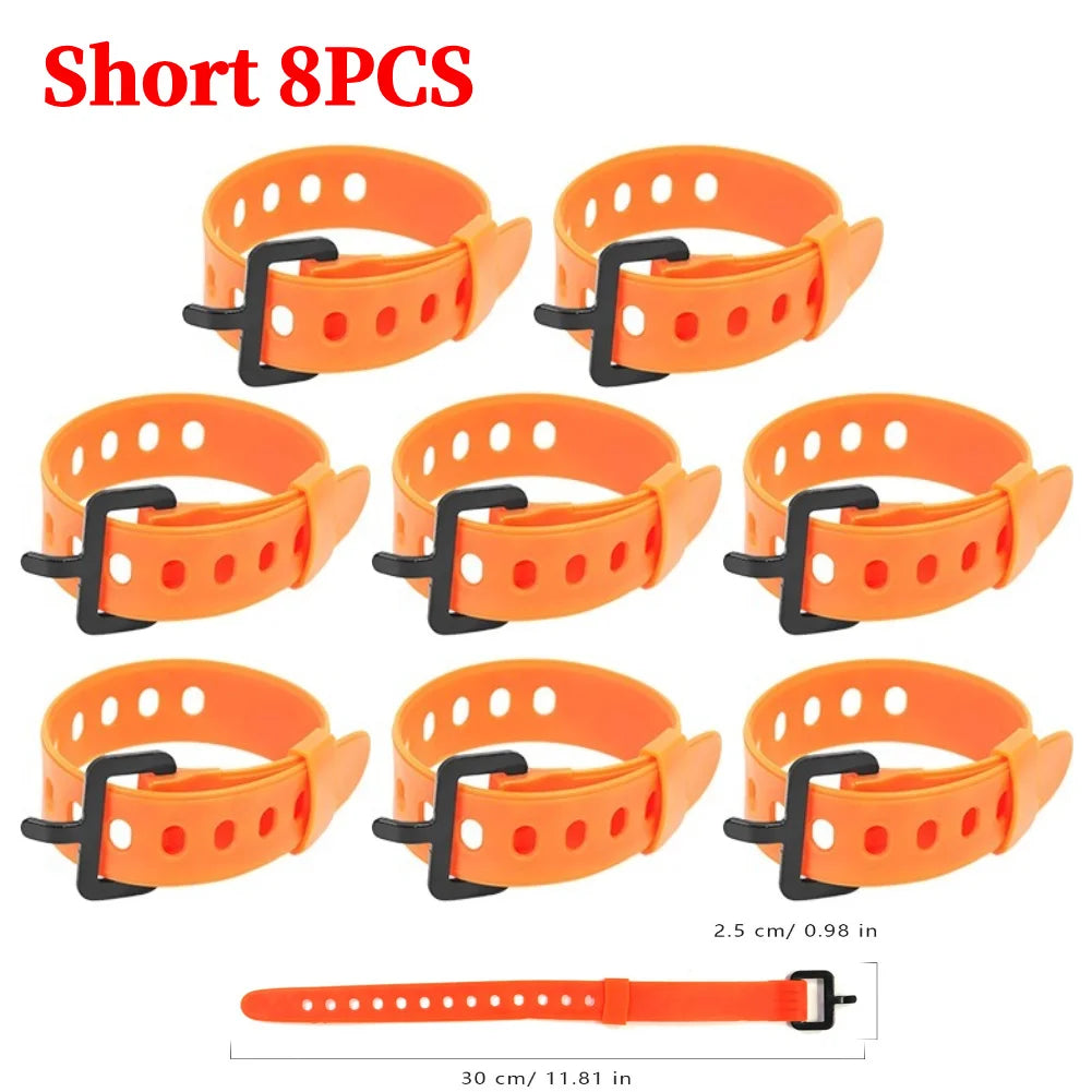 5-8PCS Outdoor Multi-functional Ties Portable Buckle Ties Rubber Convenient Elastic Free Adjustment for Travel Camping Hiking