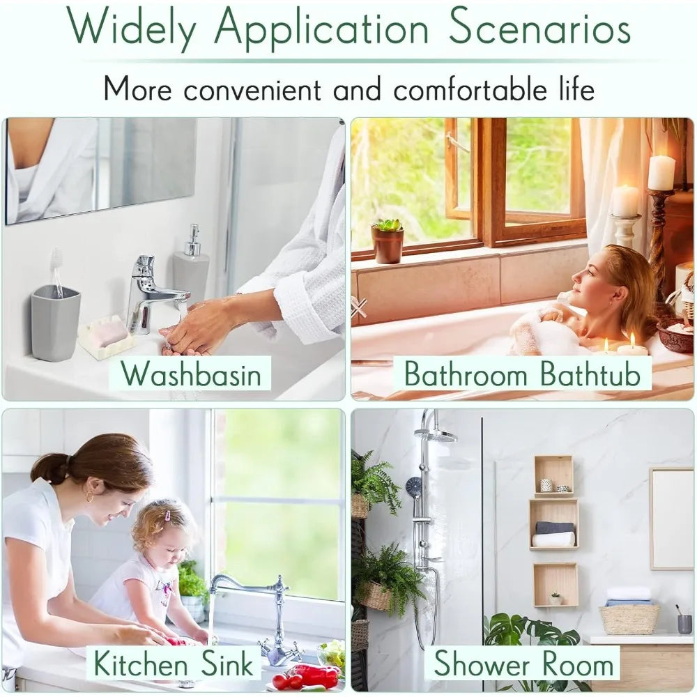 Silicone Self-Draining Soap Dishes with Waterfall Design Rectangular Soap Holder Trays with Drainage for Bathroom Accessories