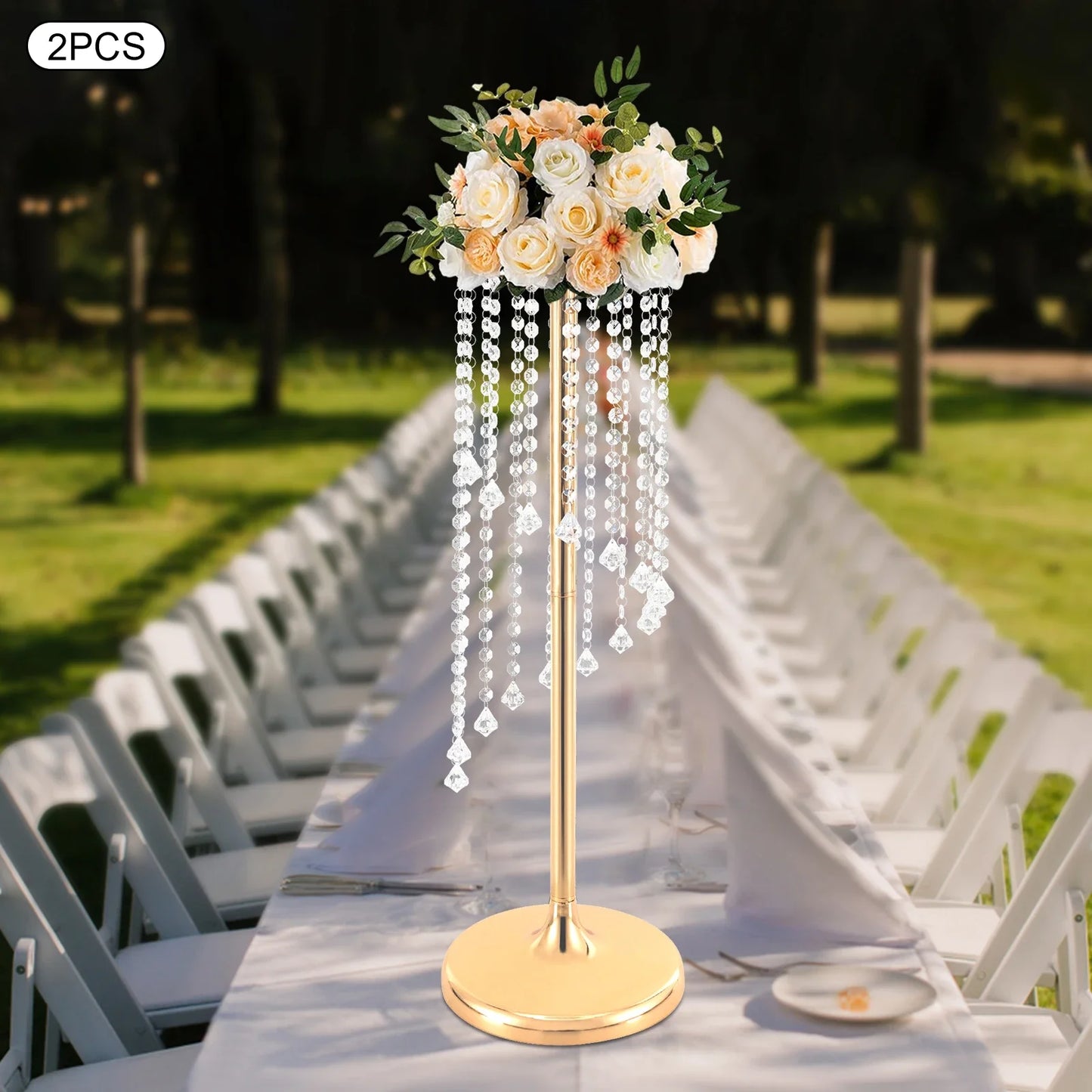 2 Pcs Large Flower Vase Table Desk Decor Wedding Home Decor Wedding Centerpieces Gold Vases 70cm Tall