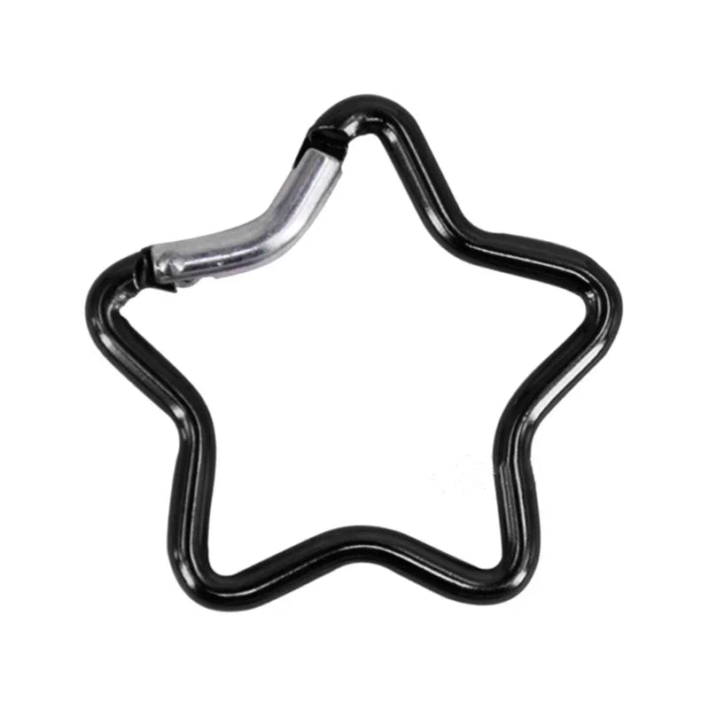 Outdoor Star Shaped Spring Locking Carabiner Clip Keychains for Backpack Camping Hiking Traveling Multicolour pcs