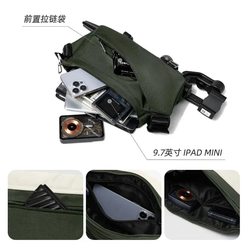 Men's Crossbody Bag, Large Capacity, Casual Function, Shoulder Bag, Trendy Sports Backpack, Portable Travel Messenger Bag