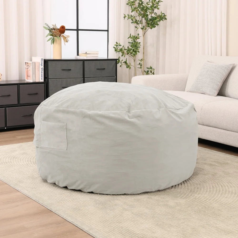Oversized 3FT Bean Bag Chair with Soft Removable Cover Foam Filled Comfortable Sofa Living Room Bedroom Dorm Gaming Relaxing