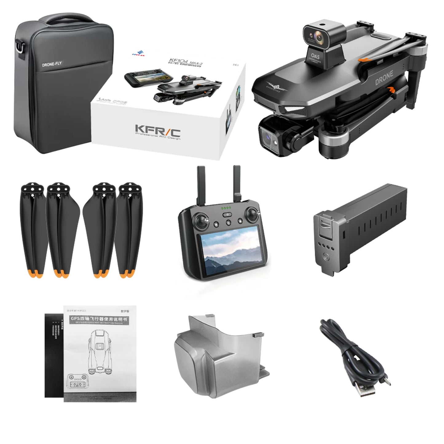 Professional KF104 MAX2 Drone WIFI 360 Obstacle Avoidance Touch Screen FPV Brushless With 4K Camera 3-Axis Gimbal RC Dron