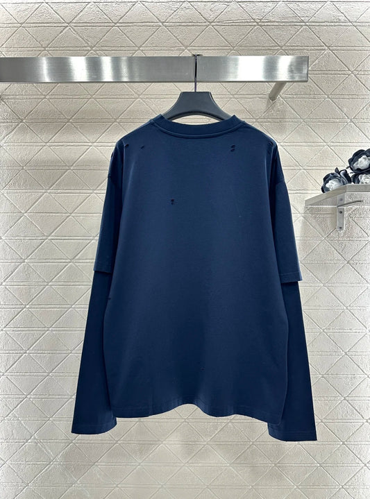 25 autumn/winter new women's versatile two-piece casual T-shirt for women+versatile long sleeved fashionable top