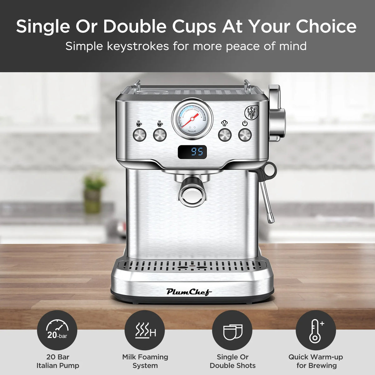 Plum Chef Professional Compact Household Coffee Maker