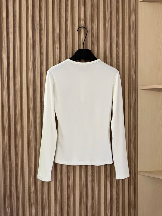 2025 Autumn/Winter New Women's Round Neck Long Sleeved Base Shirt