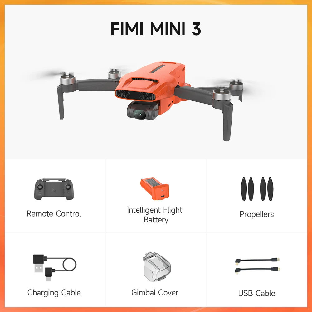 FIMI MINI 3 new drone 4K 60fps 9km range 3-axis Gimbal 249g Ultralight design AI Super Night Video smart tracking mini pro drone