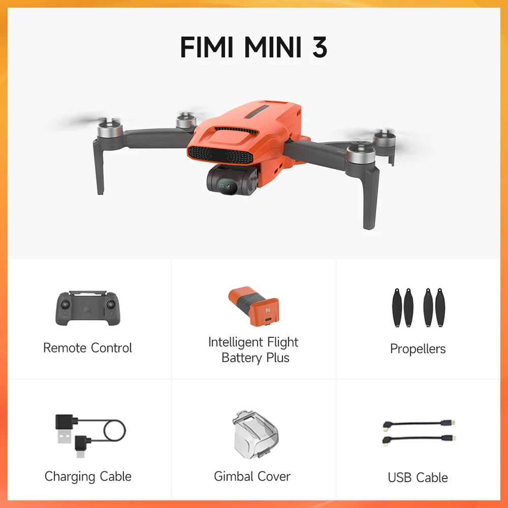 FIMI MINI 3 new drone 4K 60fps 9km range 3-axis Gimbal 249g Ultralight design AI Super Night Video smart tracking mini pro drone