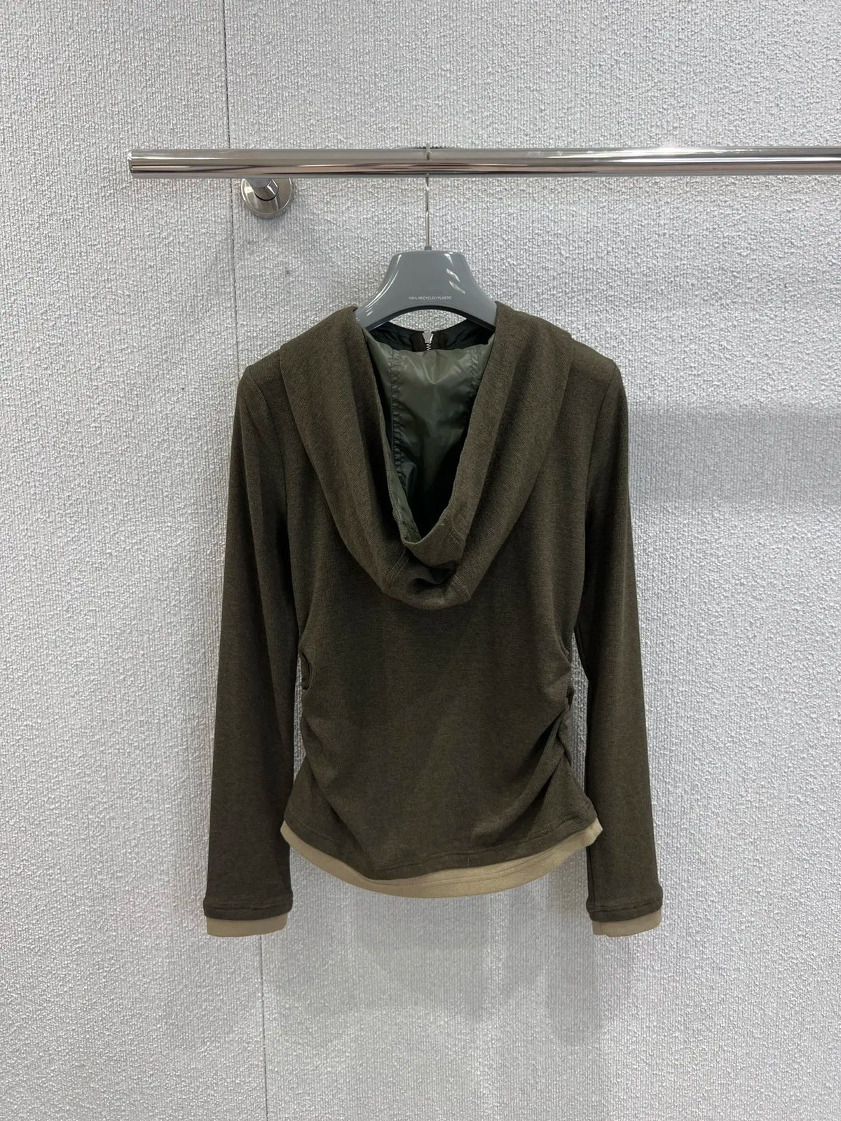 2025 Autumn/Winter New Design Women's Hooded Waist Cinched Long Sleeved T-shirt