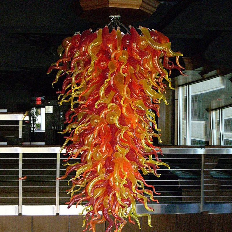 LONGREE Hand Blown Glass Chandelier Art Decor Pepper Light Fixture for Home Stairs
