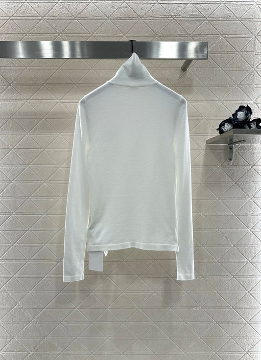 25 Autumn new high-neck long-sleeved T-shirt women's trendy, casual and slimming base layer top