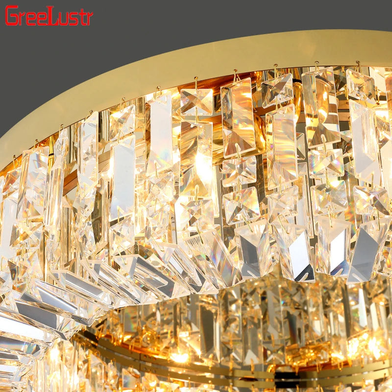 New modern crystal ceiling lamp chrome Gold LED ceiling lamp decorative light for living room room E14 Lamp head  lighting