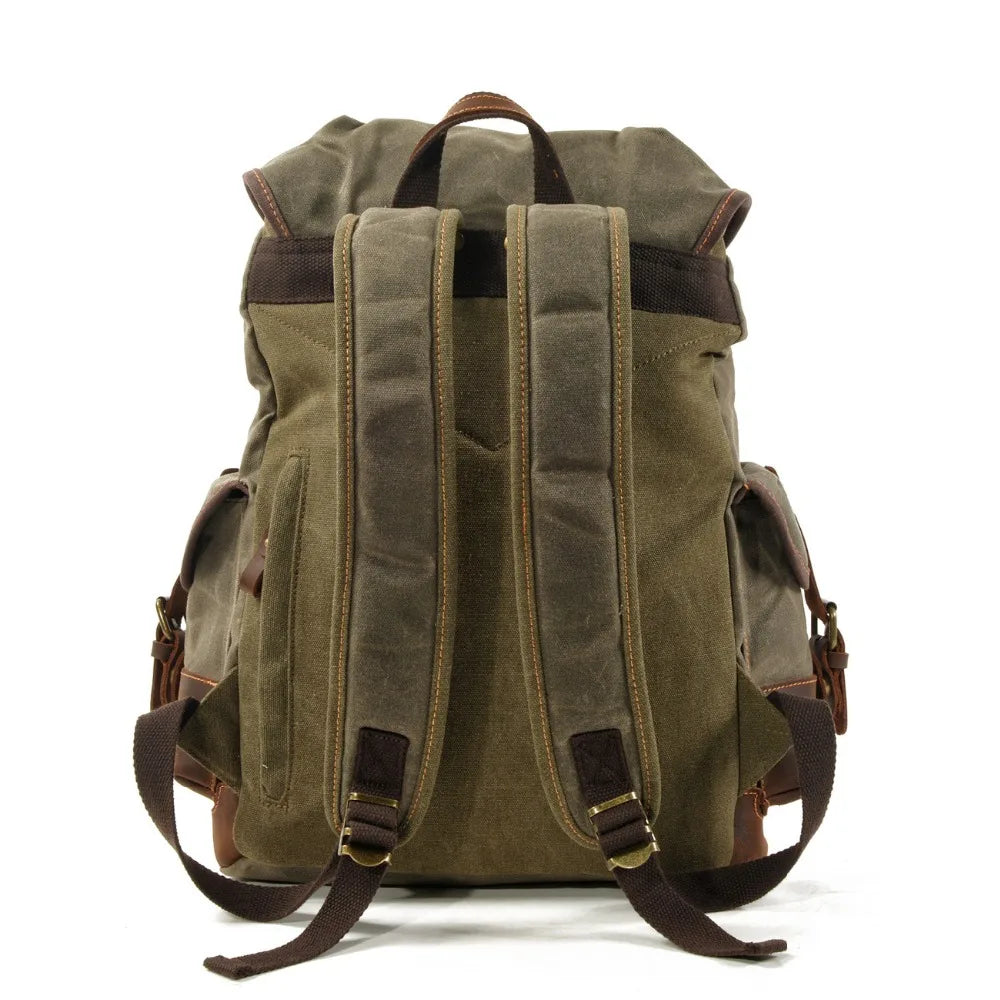 Vintage Canvas Backpacks for Men Laptop Daypacks Waterproof Rucksacks Large Waxed Mountaineering Travel Pack vintage backpack