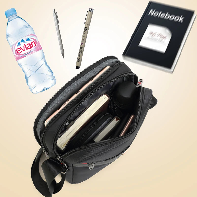 Vintage Oxford black swiss bags men's shoulder bag man Waterproof messenger crossbody bags for men 2019 bandolera hombre