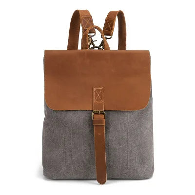 vintage canvas backpack women 2020 new retro back bags crazy horse leather female travel bags shoulder bags