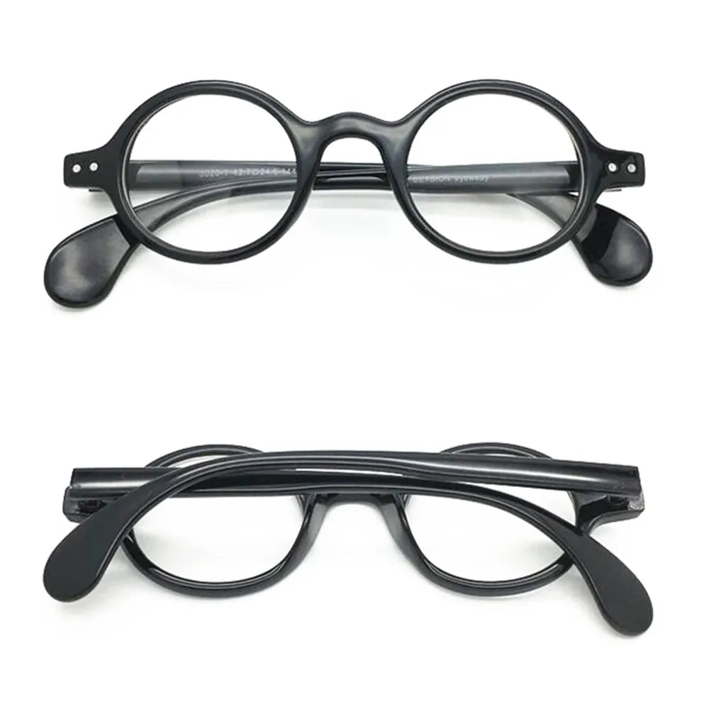 Vintage Oval Round 42.70mm Acetate Eyeglass Frames Myopia Mens Womens Full Rim Retro Fashion Glasses Rx Able