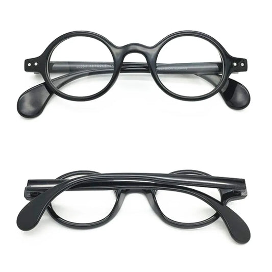 Vintage Oval Round 42.70mm Acetate Eyeglass Frames Myopia Mens Womens Full Rim Retro Fashion Glasses Rx Able