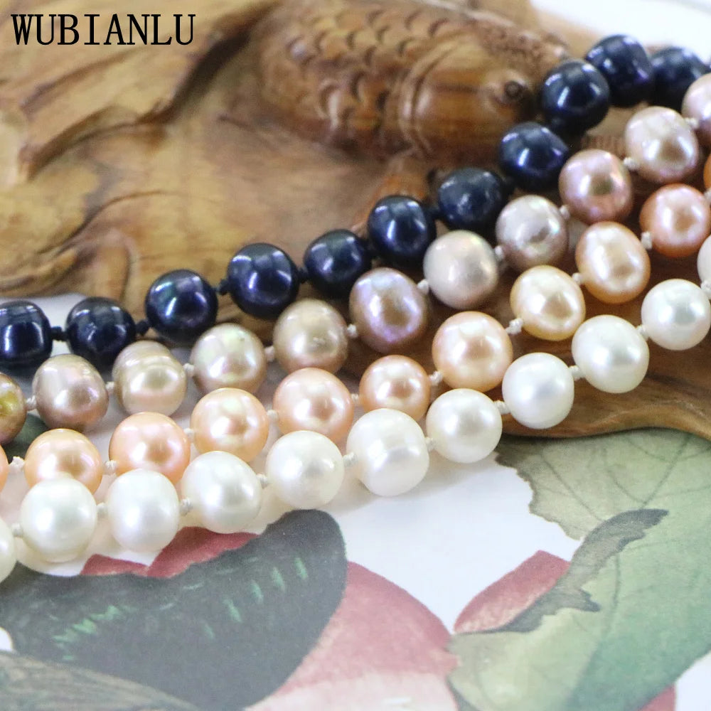 Natural Freshwater 7-8mm Long Pearl Necklace Women In Necklaces 127cm Fashion Hot Charming Jewelry Girl Birthday Gift T261