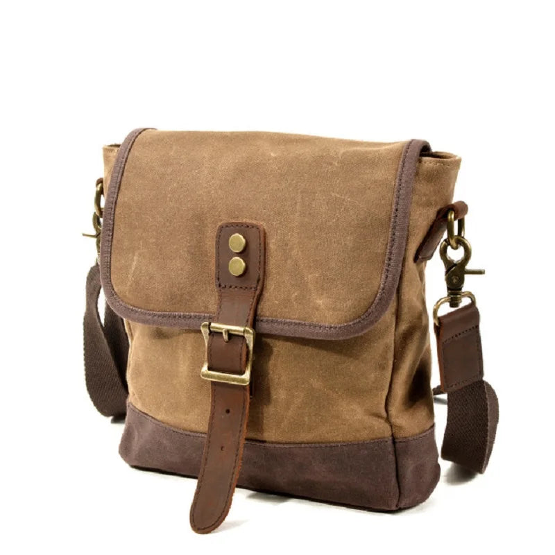 Oil Wax Canvas Leather Crossbody Bag Unisex Military Vintage Messenger Bags Shoulder Bag for men 2020 Casual Travel Bags