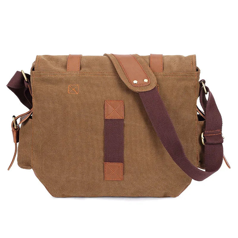 14inch Travel Satchel Business Men's Messenger Bag Vintage Canvas Military Shoulder Laptop Bags for men Male Laptop Briefcases