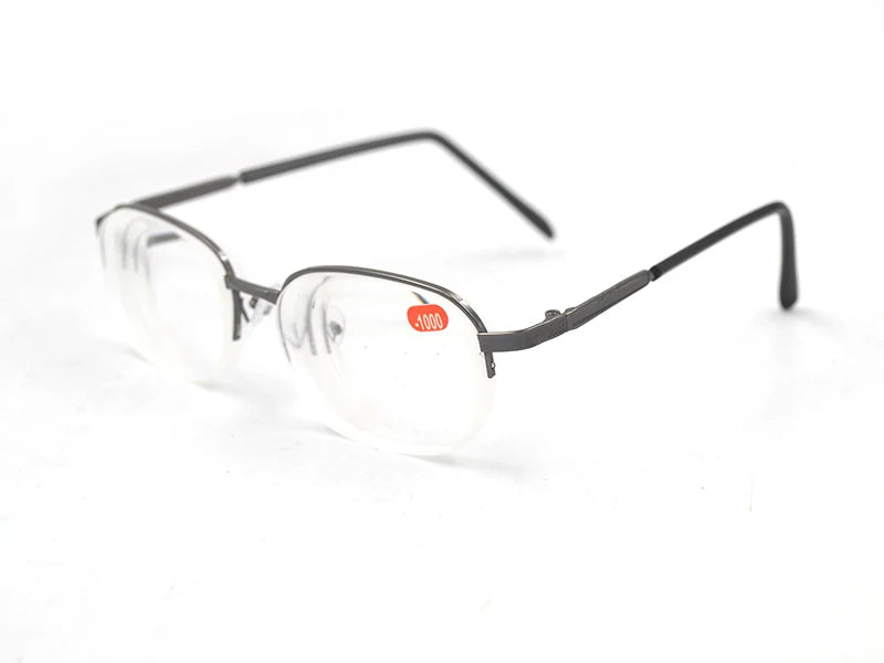 High Diopters Metal Half-Frame Unisex Nearsighted Myopia Reading Glasses Half Rim Alloy Nearsighted Sight Gafas -6.0 to-10 A1