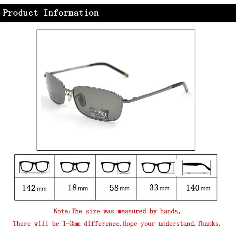 Rectangle Polarized Sunglasses for Men Business Sun Glasses Green/Tan Lens Male Travel Driving Fishing Shades Sun Eyeglasses L3