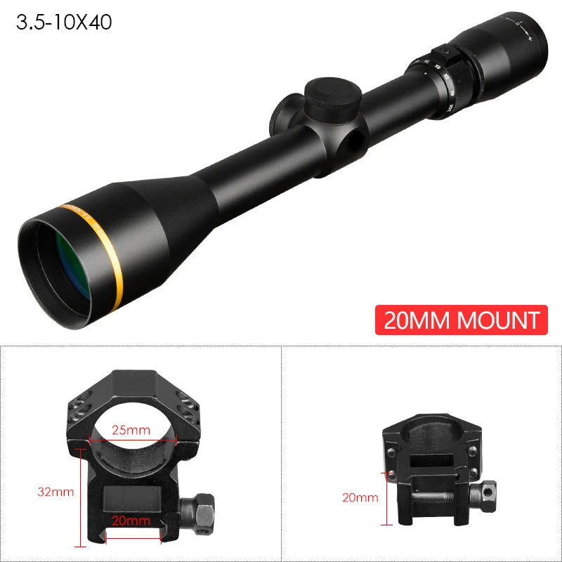 VX Tactical 3.5-10x40 Scope Mil Dot Riflescopes Optic Sight 3-9x40 4.5-14x40 Hunting Scopes for Airsoft Gun With Mount