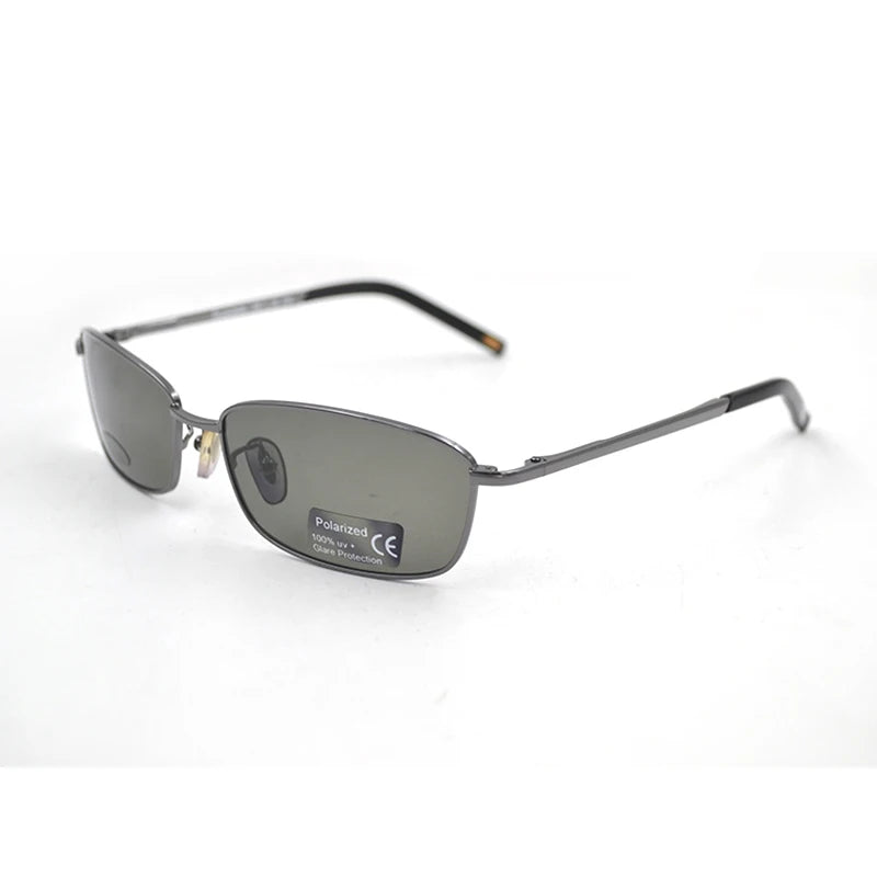 Rectangle Polarized Sunglasses for Men Business Sun Glasses Green/Tan Lens Male Travel Driving Fishing Shades Sun Eyeglasses L3