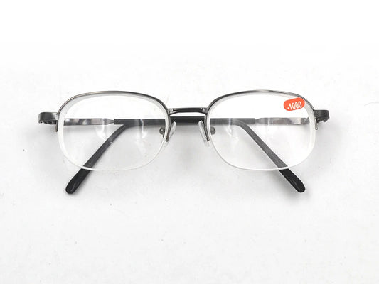 High Diopters Metal Half-Frame Unisex Nearsighted Myopia Reading Glasses Half Rim Alloy Nearsighted Sight Gafas -6.0 to-10 A1