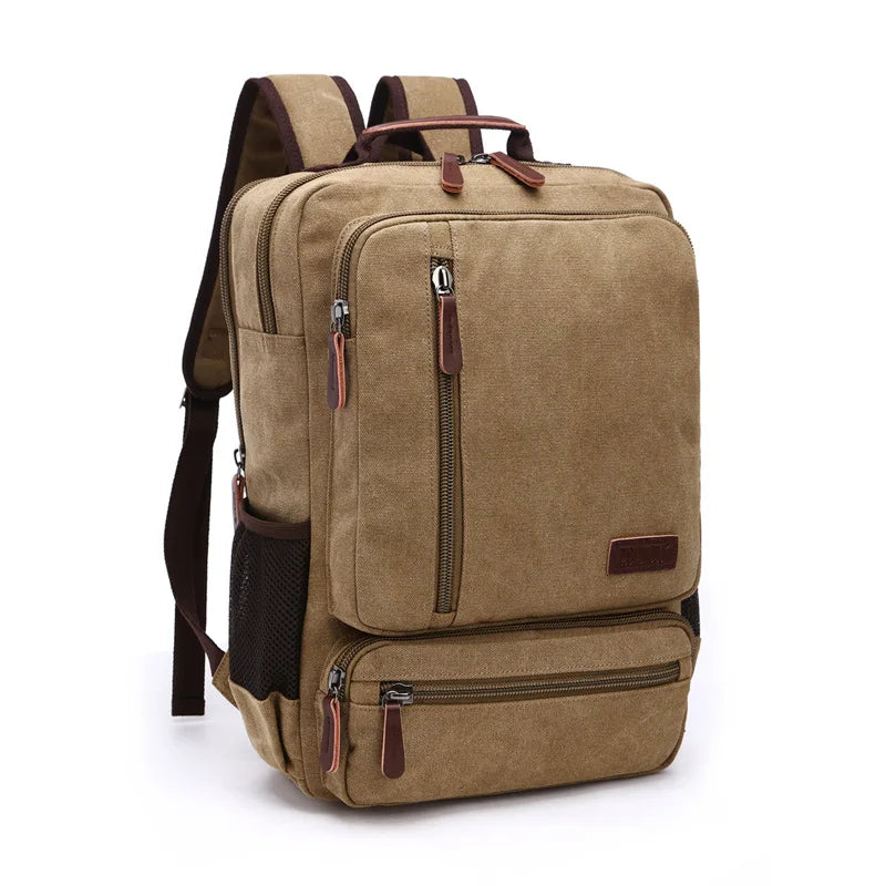 Vintage Canvas Backpack Men Large Capacity Travel Shoulder Bag High Quality Fashion Students Bag Male notebook Laptop Backpack