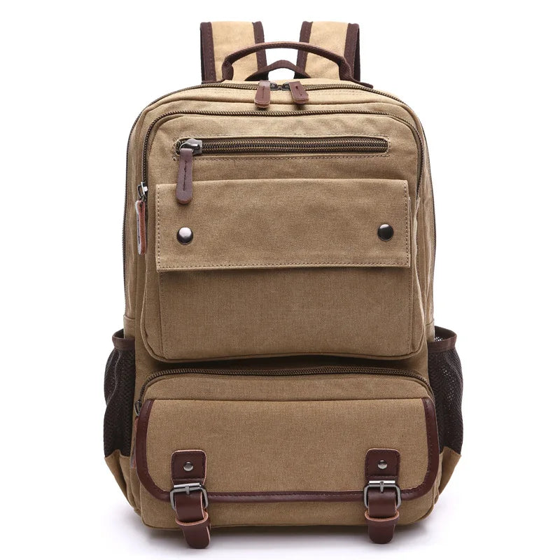 Men vintage Canvas Backpack Male Laptop College Student School Bags for Teenager Backpack 2020 Large capacity Men's Bags