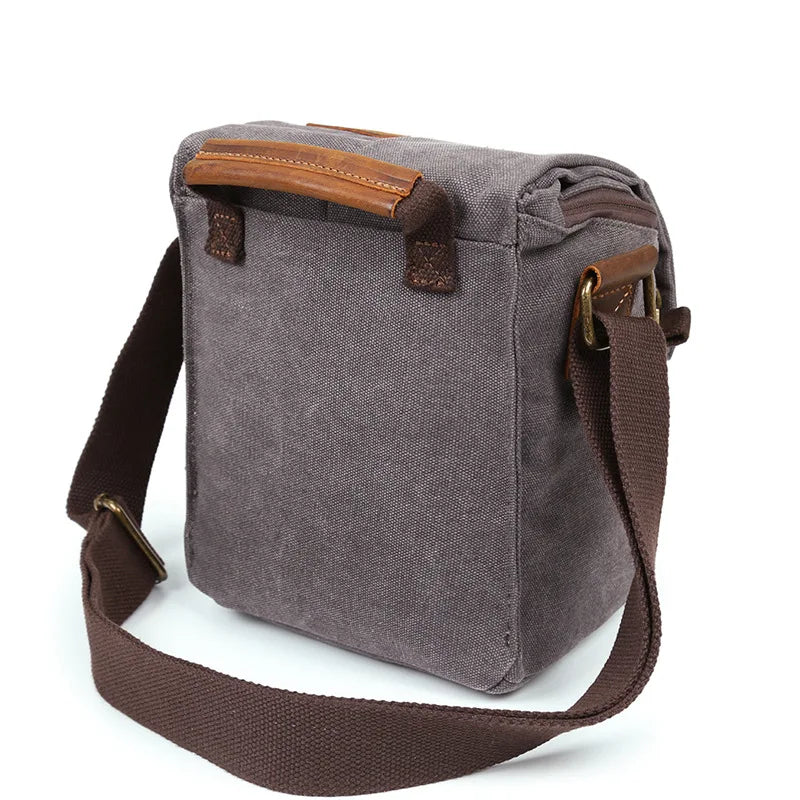 Men Vintage Oil Waxed Canvas Shoulder Bags Shockproof DSLR Camera Bag Waterproof Canvas messenger Crossbody Bags for men 2020