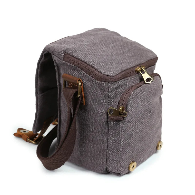 Men Vintage Oil Waxed Canvas Shoulder Bags Shockproof DSLR Camera Bag Waterproof Canvas messenger Crossbody Bags for men 2020