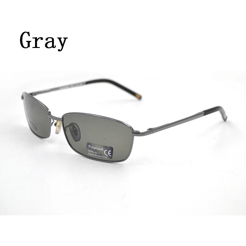 Rectangle Polarized Sunglasses for Men Business Sun Glasses Green/Tan Lens Male Travel Driving Fishing Shades Sun Eyeglasses L3