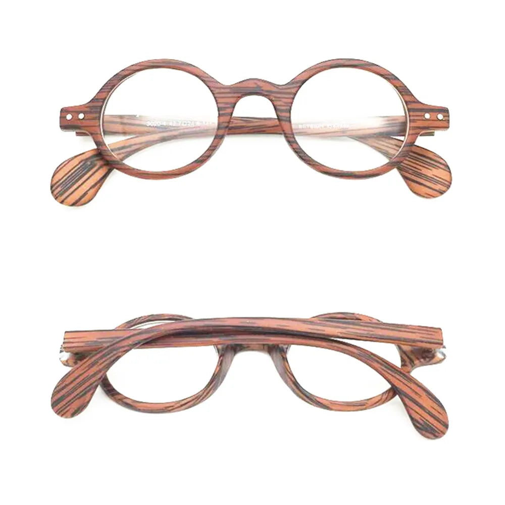 Vintage Oval Round 42.70mm Acetate Eyeglass Frames Myopia Mens Womens Full Rim Retro Fashion Glasses Rx Able