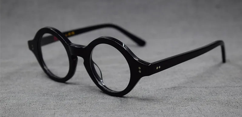 Hand Made Eyeglass Frames Vintage small 40mm Round Glasses For Men Acetate unisex Optic Myopia Eyewear Prescription Glasses