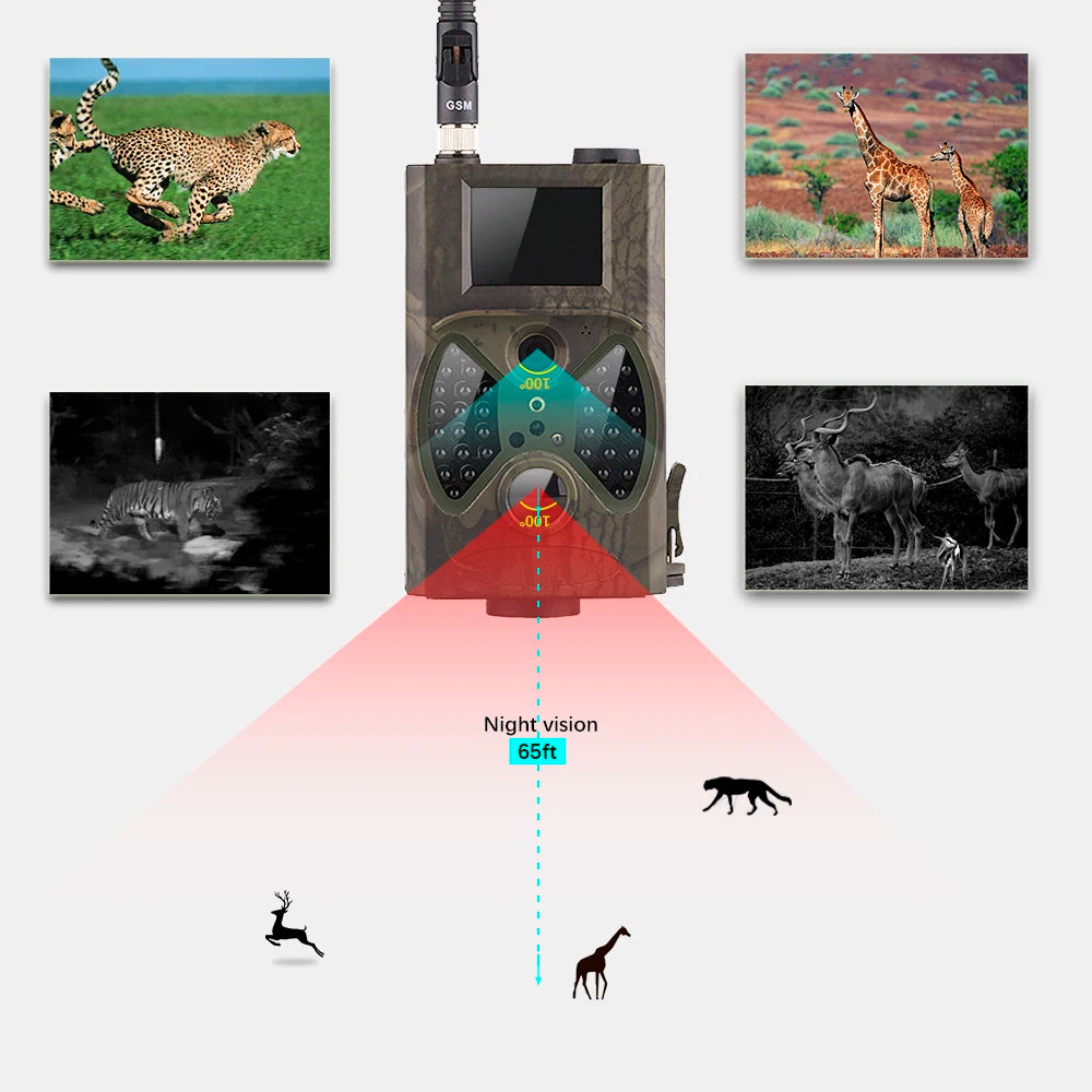IR  Hunting  Celluar Trail Camera 16MP 1080P Photo Traps HC300M Wild Camera 2G MMS GSM SMTP Wireless  Hunting Chasse