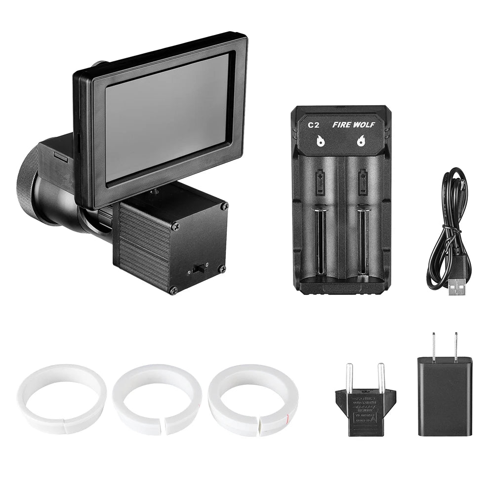 Fire Wolf Night Vision 4.3 Inch Display Siamese Scope Video Cameras Infrared illuminatornight vision for hunting