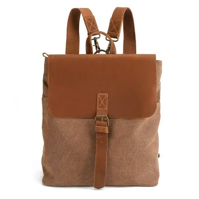 vintage canvas backpack women 2020 new retro back bags crazy horse leather female travel bags shoulder bags