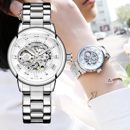 Women's Mechanical Watch High-end Top Brand Luxury Women Fashion Casual All Steel strap Automatic Ladies Watches Zegarek Damski