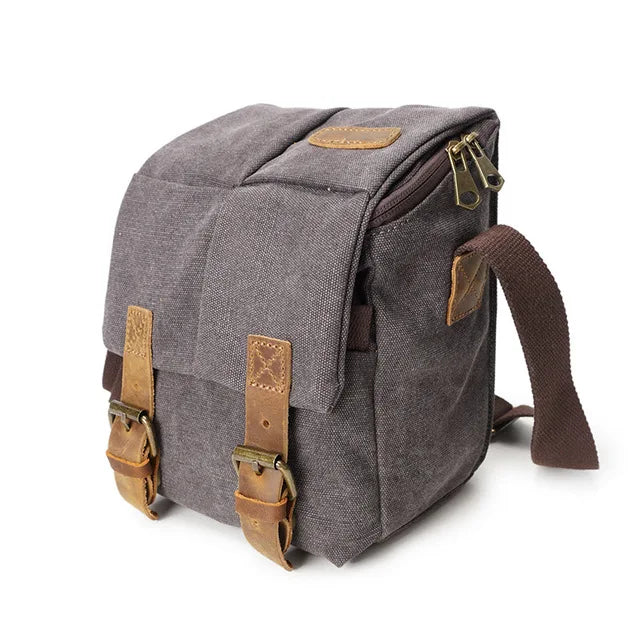 Men Vintage Oil Waxed Canvas Shoulder Bags Shockproof DSLR Camera Bag Waterproof Canvas messenger Crossbody Bags for men 2020
