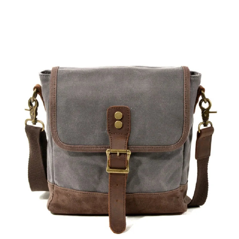 Oil Wax Canvas Leather Crossbody Bag Unisex Military Vintage Messenger Bags Shoulder Bag for men 2020 Casual Travel Bags