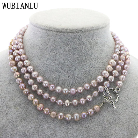 Natural Freshwater 7-8mm Long Pearl Necklace Women In Necklaces 127cm Fashion Hot Charming Jewelry Girl Birthday Gift T261