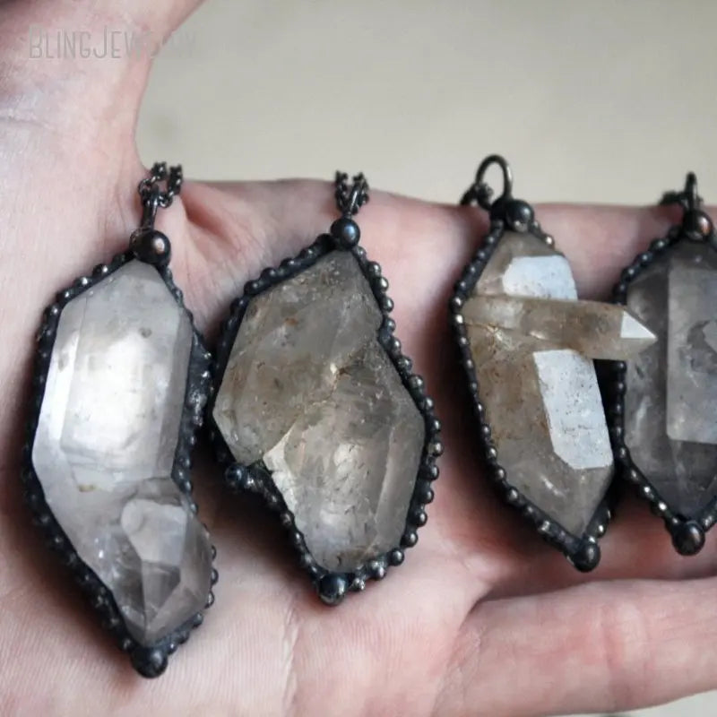 10pcs Minimal Herkimer Tibetan Quartz Layered Chain Necklace Wicca Y2k Jewelry Goth Choker Boho Goblincore Emo Talisman Arcane